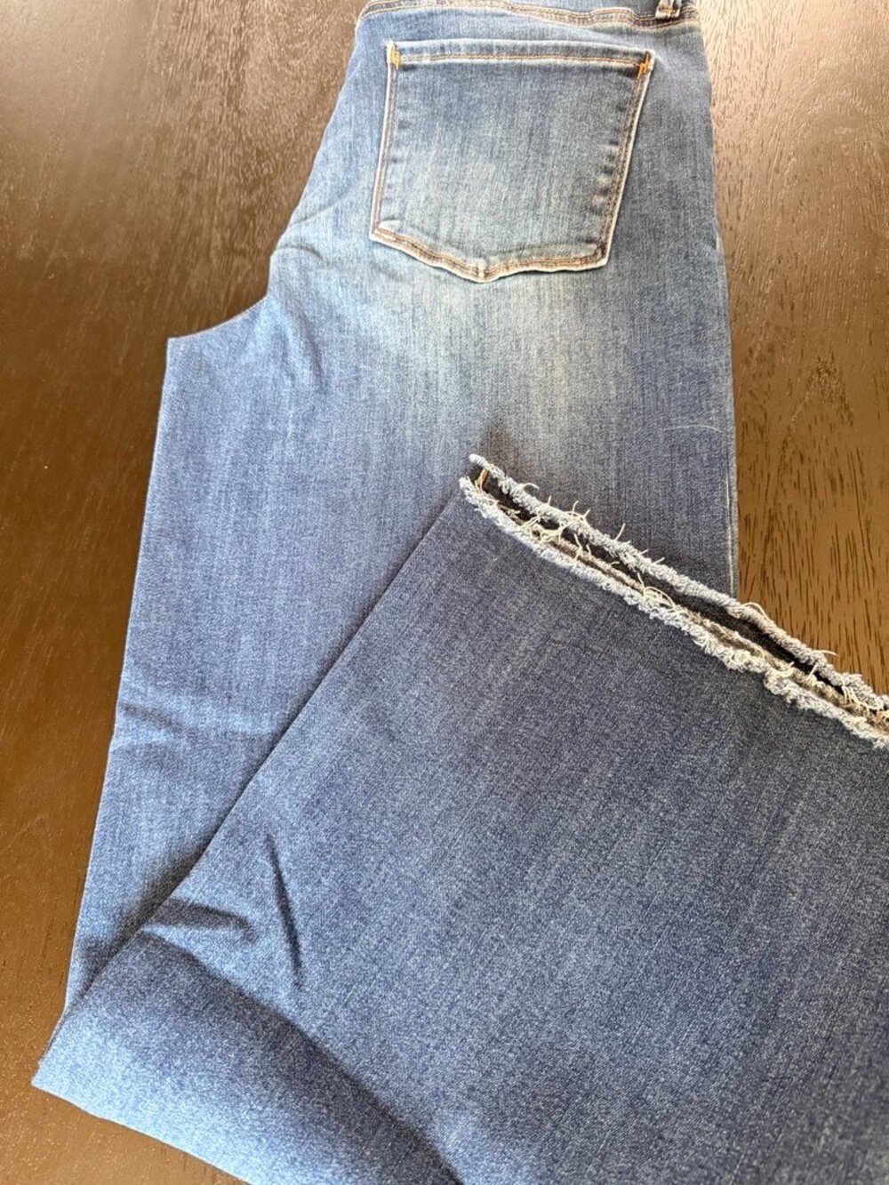 Whetherly Cropped Wide Leg Jeans Raw Hem Size 29 Medium Wash